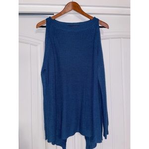 Blue sweater with cut outs in the back super comfy and cute